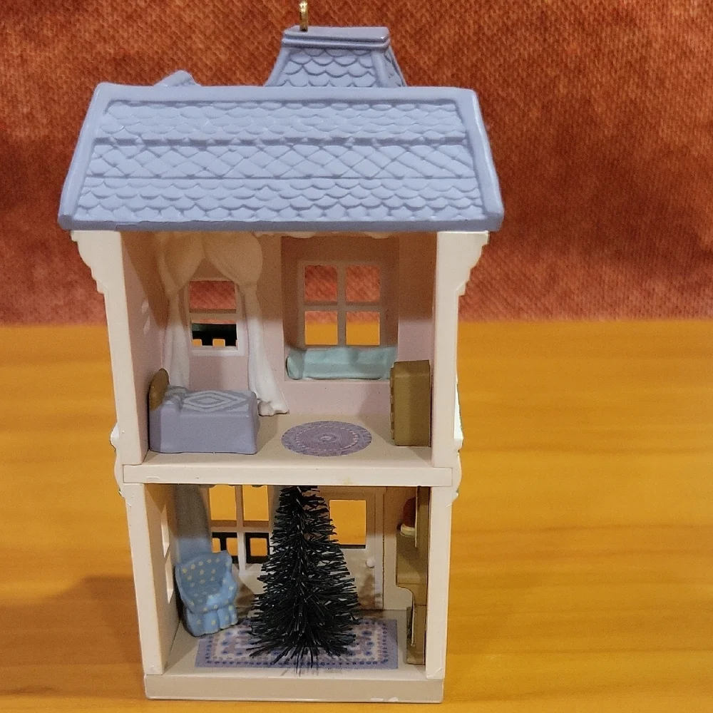 Hallmark House on Main Street Ornament - White and Blue